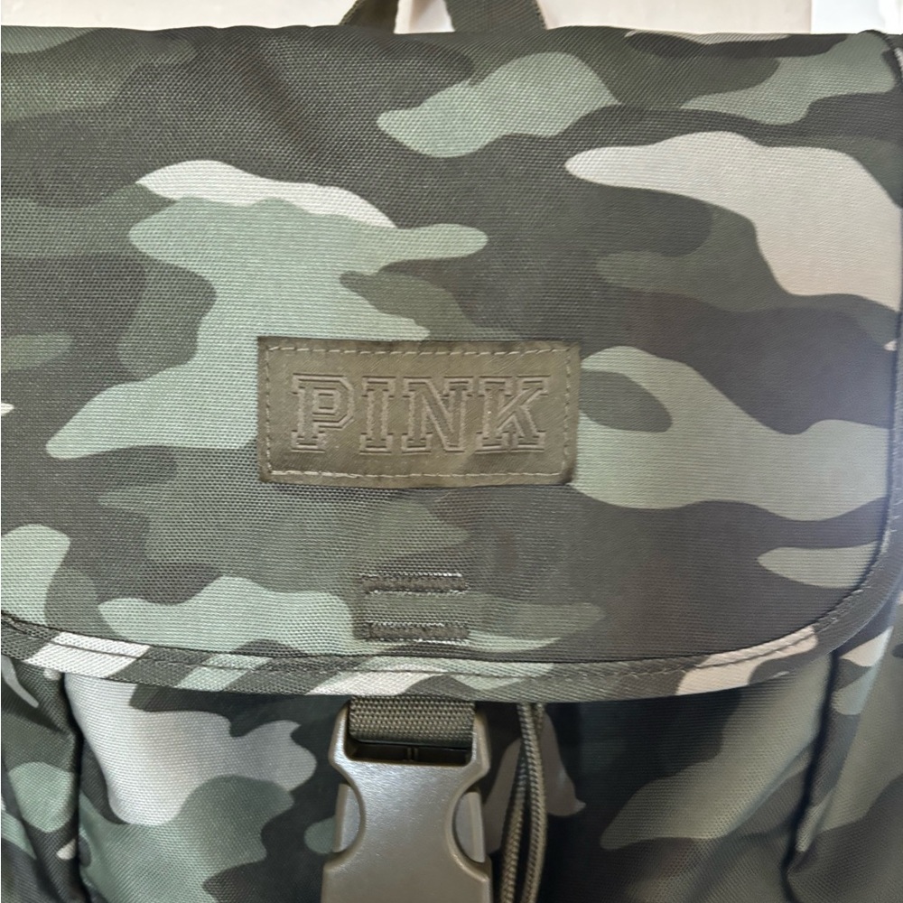(PINK Victoria's Secret) Green Backpack Sleek and Modern Design - Picture 5 of 10